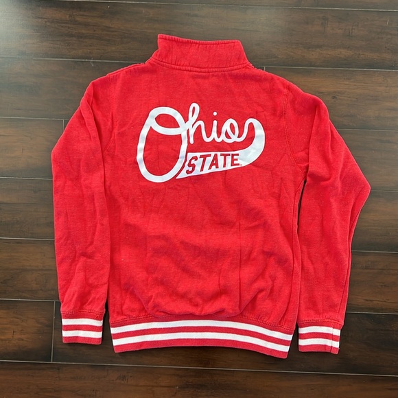 Scarlet & Grey 1/4 zip Ohio State sweatshirt. Juniors Medium - Picture 2 of 2
